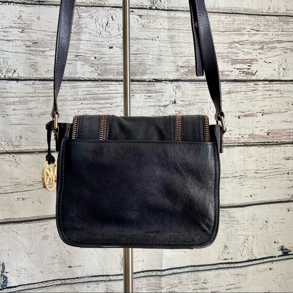 MK Naomi Gold Hardware Purse Navy Blue Leather - Picture 5 of 10